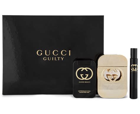 gucci guilty 3 pc eau de toilette gift set|gucci guilty women gift set.